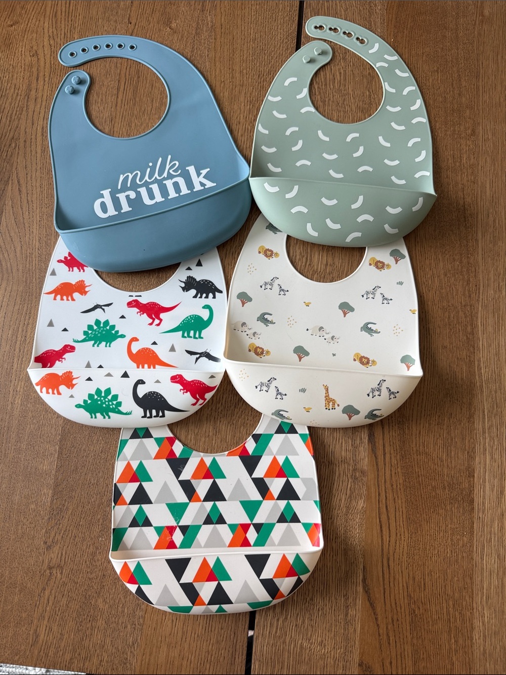 Silicone Baby Bib with Crumb Catcher - Blue & Sage Options